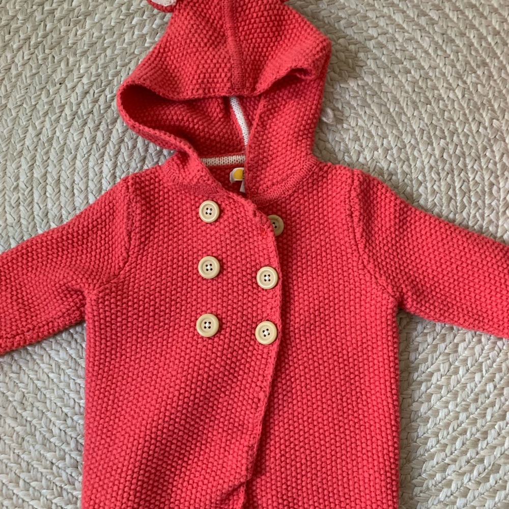 Baby Boden Coral Knit Cardigan with Buttons